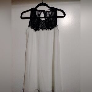 Socialite Dress with Black Lace Trim